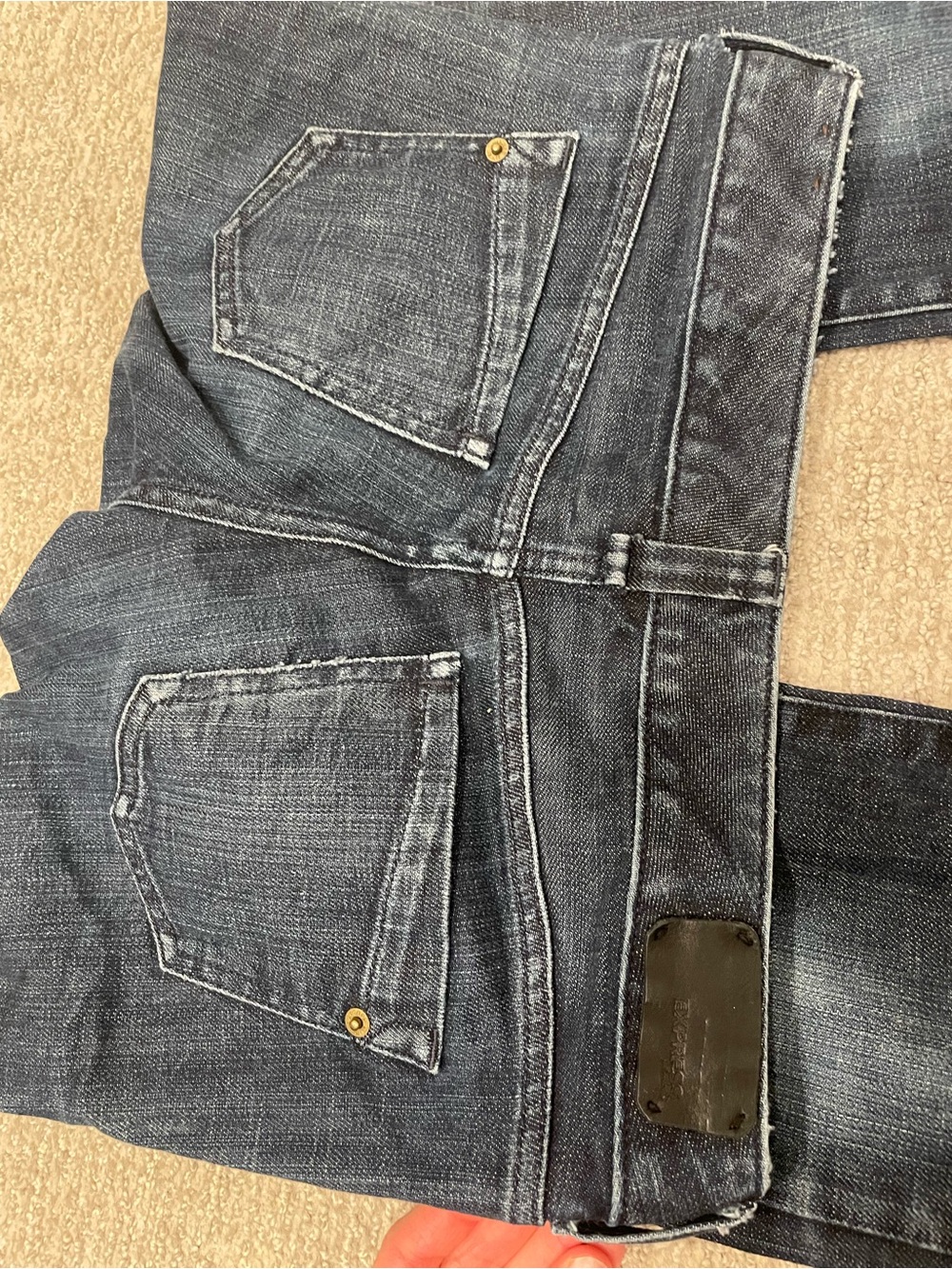 Womens Dark Wash Blue Jeans - Classic Straight Fit